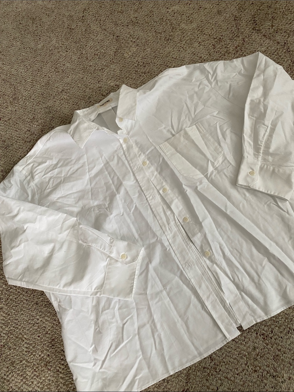 NWOT Djerf Avenue 100% Cotton Boxy Button-Up Shirt